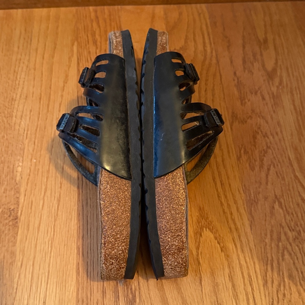Birkenstock Granada Leather Sandals Black Unisex EU 38 Ladies 7 Men’s 5 Narrow - Picture 6 of 15